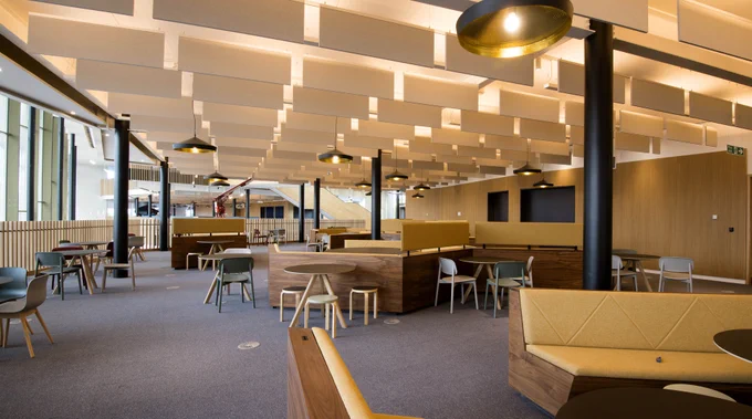Interior of an area in the UCLan Student Centre