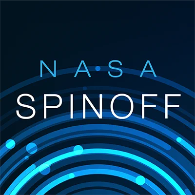The NASA Spinoff Social Media Icon, featuring the name of the account towards the top and concentric circles at the bottom