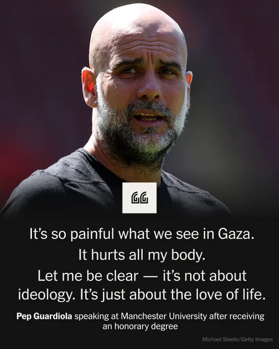 Pep Guardiola, Manager of Manchester City, look on prior to the Premier League match between Southampton FC and Manchester City FC at St Mary's Stadium on May 10, 2025 in Southampton, England.