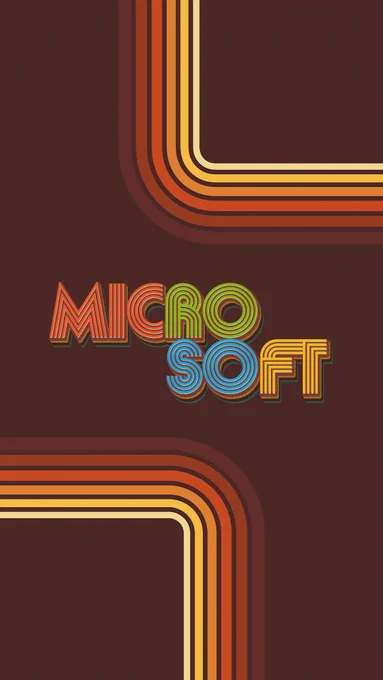 Microsoft 1975 Retro logo wallpaper for mobile devices