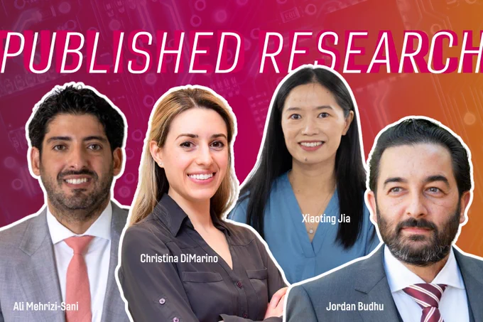 From left: Ali Mehrizi-Sani, Christina DiMarino, Xiaoting Jia, Jordan Budhu. Published Research.