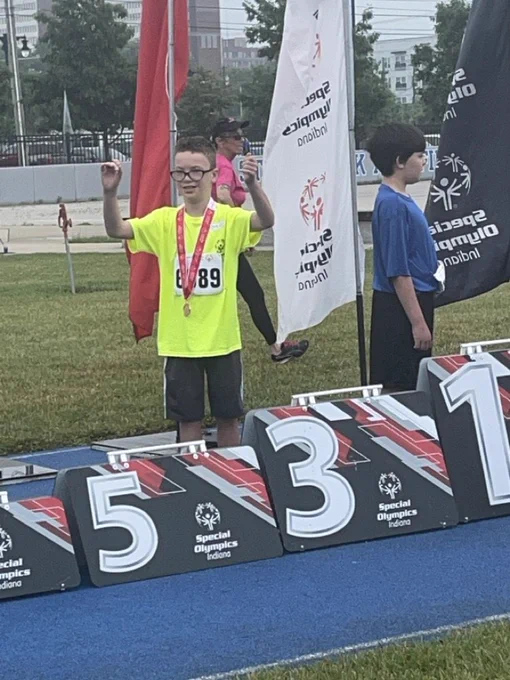 Tyce received a bronze medal for the mini javelin throw