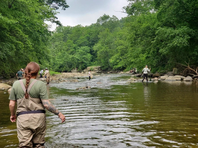 EnviroScience Aquatic Biologist Emily Pechaitis, speaking with Cleveland Metroparks’ Mike Durkalec, discusses native versus invasive fish using vouchered specimens from the ES Fish Collection.