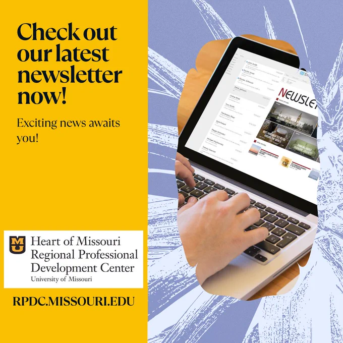 Post with computer screen advertising latest RPDC newsletter.