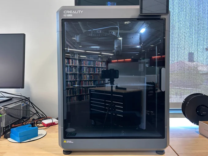 Creality K2 Plus with its door closed.