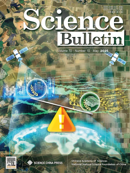 The cover image vividly illustrates the unequal impacts of global urban–rural settlement expansion on cropland and the resulting threats to food security, as revealed through an Earth observation
approach. It not only highlights the encroachment of cropland by rapid urbanization but also underscores the threats posed by
the expansion and disordered development of rural settlements to agricultural land resources (see the article by Yansui Liu et al.
on https://doi.org/10.1016/j.scib.2024.12.054).