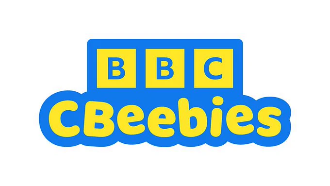 BBC CBeebies is written in yellow and blue on a white background