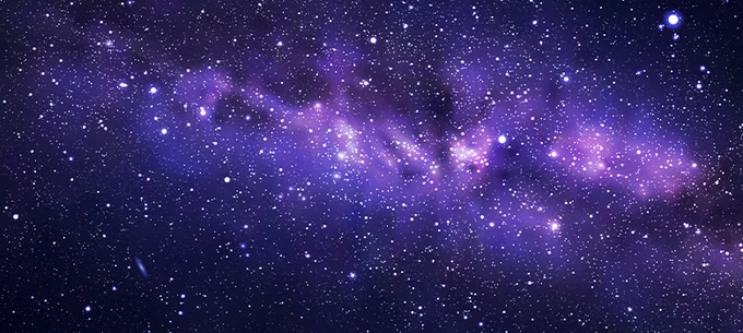 A galaxy with purple and white stars