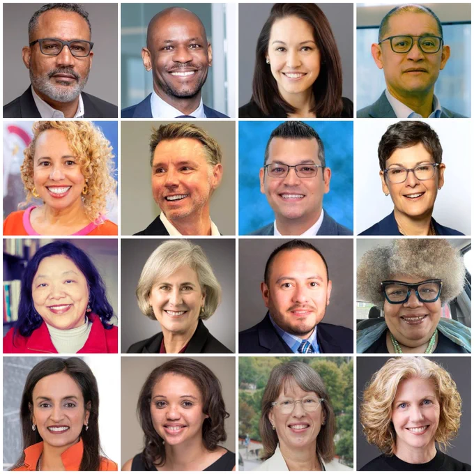 Four by four square collage featuring headshots of the following honorees:

🔸 Daniel O. Ash (Daniel Burnham Fellow)
🔹 Vaughn Bryant (LGC Fellow since 2016)
🔹 Kirstin Chernawsky (LGC Fellow since 2019)
🔹 Sol Flores (LGC Fellow since 2011) 
🔸 Mark Ishaug (Daniel Burnham Fellow )
🔹 Ignacio Lopez (LGC Fellow since 2020) 
🔹 Kate Maehr (LGC Fellow since 2005)
🔹 Grace Chan McKibben (LGC Fellow since 2005)
🔸 Cindy Moelis (Daniel Burnham Fellow and LGC Board Member) -President, Pritzker Traubert Foundation

🔹 Jose Muñoz (LGC Fellow since 2023)
🔹 Paula Robinson (LGC Fellow since 1992)
🔸 Smita N. Shah (Daniel Burnham Fellow) 
🔹 Melanie Sillas (LGC Fellow since 2025) 
🔹 Jennifer W. Steans (LGC Fellow since 1997) 
🔹 Elizabeth Swanson (LGC Fellow since 2006) 