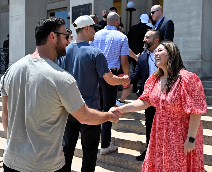 Miami Marlins players visit the Pentagon for a private tour. 