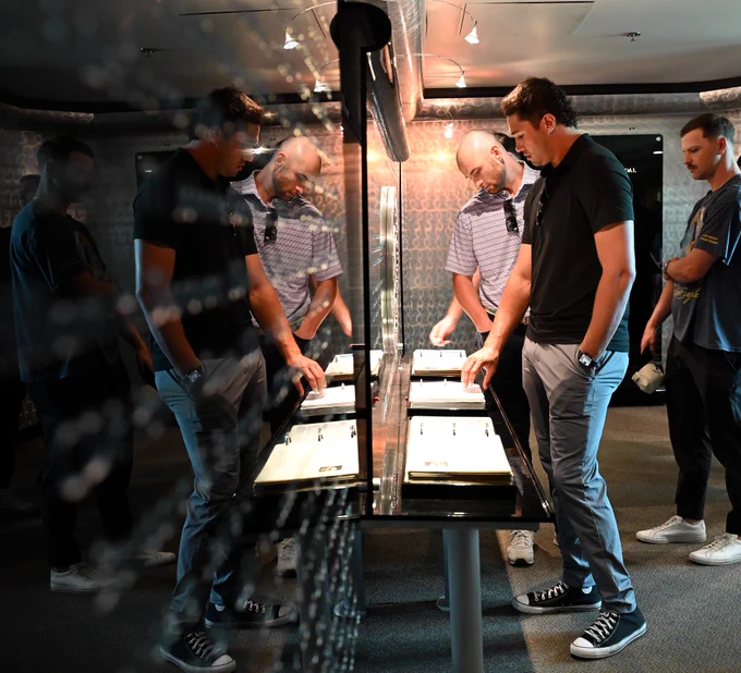 Miami Marlins players visit the Pentagon for a private tour. 