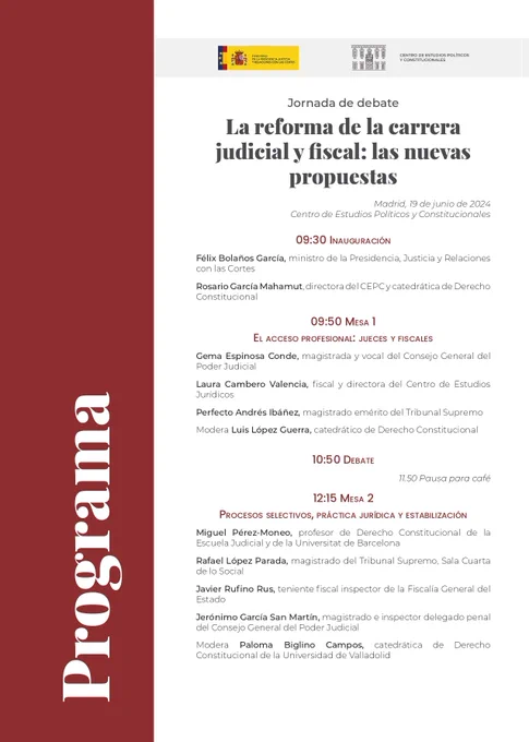 Paloma Biglino Campos. Catedrática de Derecho Constitucional de la Universidad de Valladolid
Pablo Lucas Murillo de la Cueva. Magistrado del Tribunal Supremo (presidente en funciones de la Sala Tercera de lo Contencioso-Administrativo) y catedrático de Derecho Constitucional
Beatriz López Pesquera. Fiscal de la Secretaria Técnica de la Fiscalía General del Estado
Óscar Sánchez Muñoz. Catedrático de Derecho Constitucional de la Universidad de Valladolid y miembro suplente por España de la Comisión de Venecia
Paz Andrés Sáenz de Santa María. Consejera de Estado y catedrática de Derecho Internacional Publico de la Universidad de Oviedo
