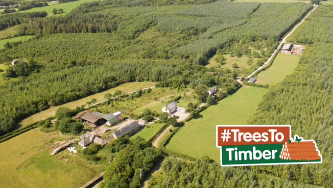 Aerial view of Grascott Farm