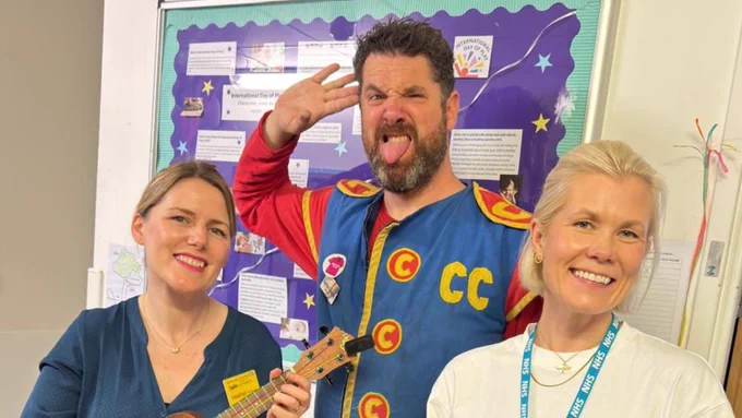 People celebrating International Day of Play at Royal Brompton Hospital