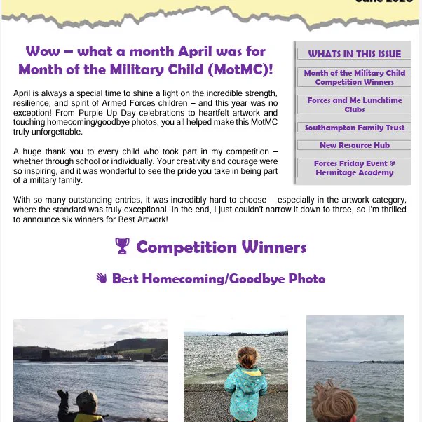 The first page of the digital newsletter.