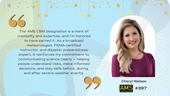 Graphic with a headshot and quote from Cheryl Nelson, CBM #397.