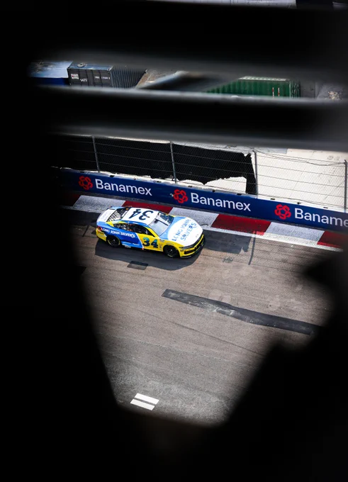 The No. 34 races by at Mexico City.