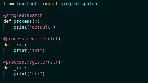 Most Python devs spend 10 years writing if isinstance()
before discovering this gem
Real function overloading.
Clean. Scalable. Criminally underrated.
🔁 Retweet to save a junior’s soul.

