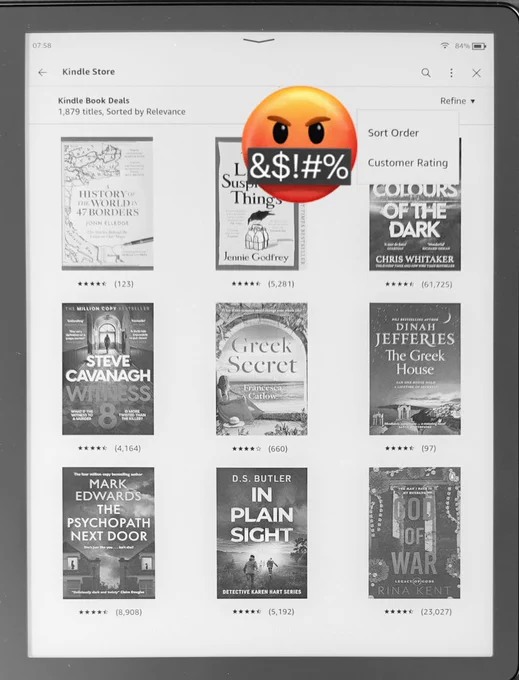 On all tested Kindle devices, the Kindle Book Deals page, often containing 2000  books, can no longer be refined by subcategory, making it extremely difficult to find your genres of interest...