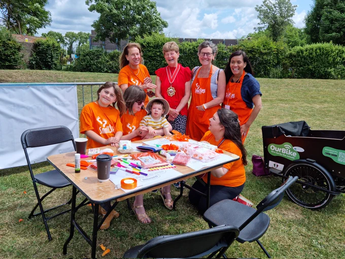 Cllr Penelope Frost, Mayor of Richmond upon Thames with several representatives of Small Steps charity