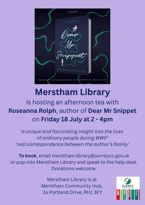 Image of black background with wavy green lines under copy of book called Dear Mr Snippet by author Roseanna Rolph