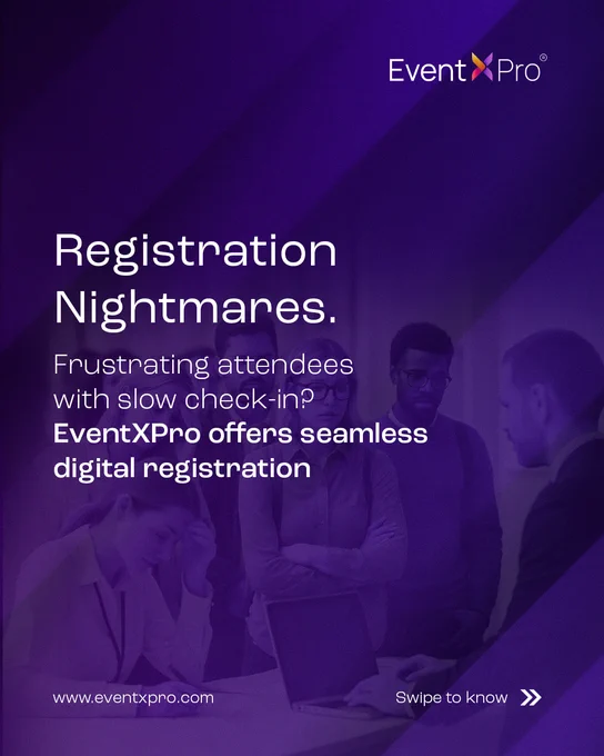Digital registration with EventXPro enhances attendee check-ins.