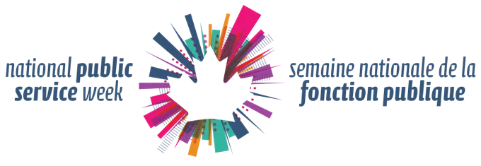 Text on the image: National public service week. Semaine nationale de la fronction publique. 