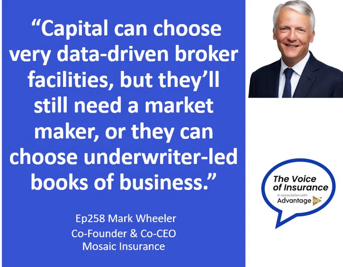 Mark Wheeler Co-founder and Co-CEO of Mosaic Insurance talks to Mark Geoghegan on the Voice of Insurance podcast, produced in association with AdvantageGo
