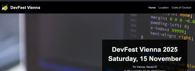 DevFest Vienna 2025, Saturday 15th November at TU Wien, Gußhausstraße 27-29, 1040 Wien
