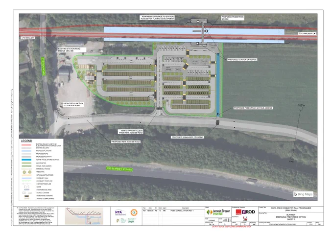 Proposed station and P&R at Blarney, Cork.
