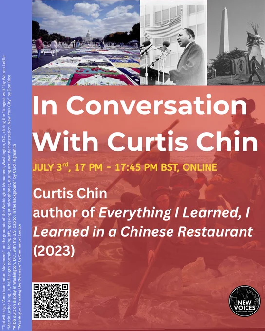Introducing the "American Dream/American Nightmare" conference speakers!

Our final event of the day is a Conversation with Curtis Chin, author of "Everything I Learned, I Learned in a Chinese Restaurant" (2023).

📍Online
🗓️ 3rd July 2025, 17:00-17:45 BST

Don't forget to sign up (for free!) using the QR code or the link in our bio ✨