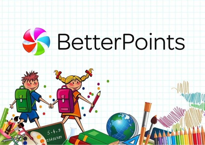 Image of children walking with the BetterPoints logo