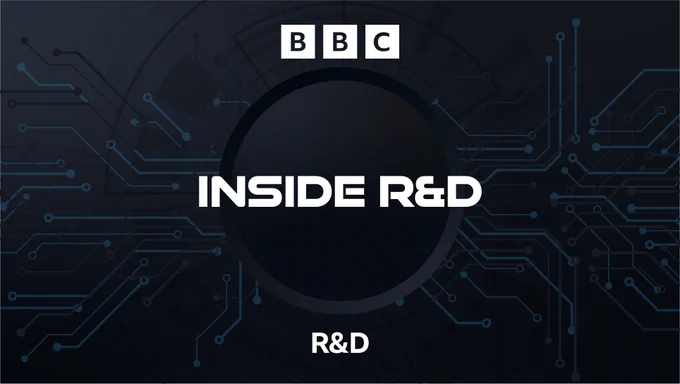 Artwork for Inside R&D - the name in a futuristic font across the middle of a background in the style of a circuit board or network connection style flow chart.