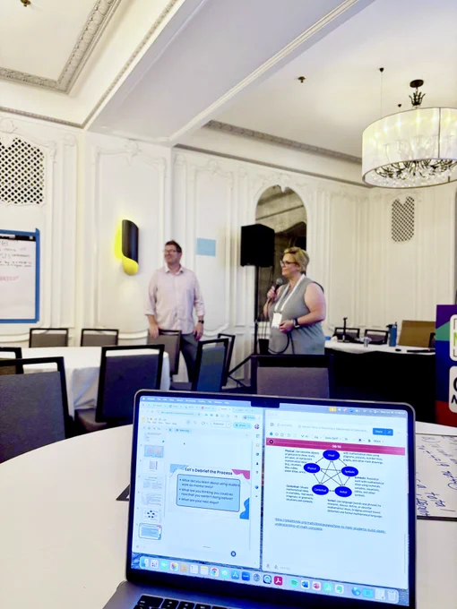 Ryan and Courtney connecting with participants