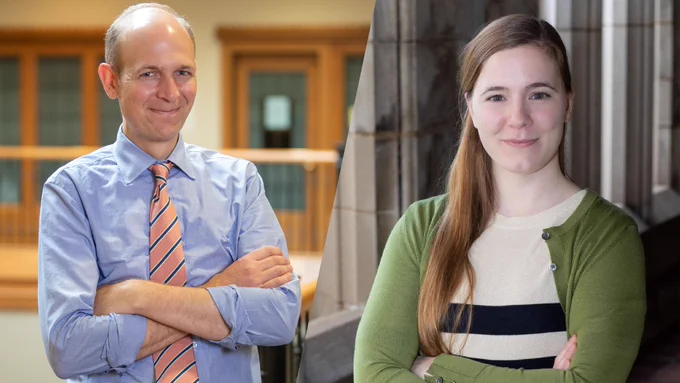 Side-by-side headshots of Sam Bray and Lucy Msall