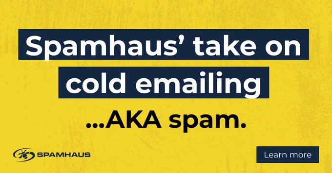 Spamhaus' take on cold emailing