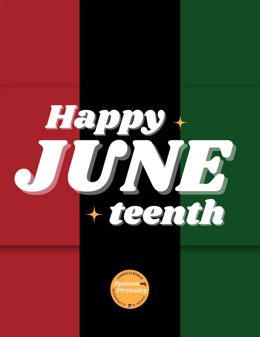 A graphic that reads: Happy Juneteenth. 