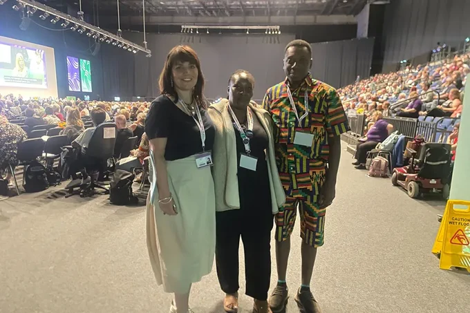 Kerry Baigent, Lydia Kabute and Adekunle Akinola at National Delegate Conference in Liverpool.
