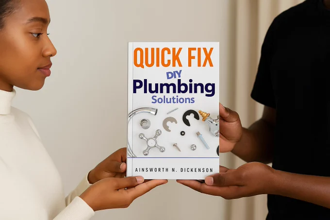 Someone is presenting a plumbing book to another person