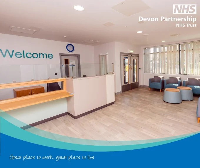 Salus Ward reception welcome area.