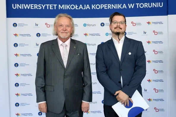 a picture of the rector and me at the awards ceremony