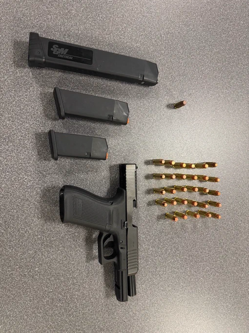 Recovered firearm extra magazines and ammo