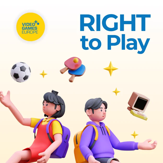 Graphic design announcing the Right to Play