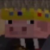 Edited grainy screenshot of Minecraft Youtuber and streamer Technoblade from during the ConnorEatsPants and JustaMinx wedding, wearing a version of his skin with a suit. The image has been edited so that he's looking to the side instead of straight ahead.