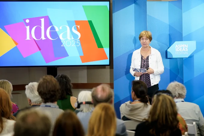 Vivian Schiller speaking at Aspen Ideas.