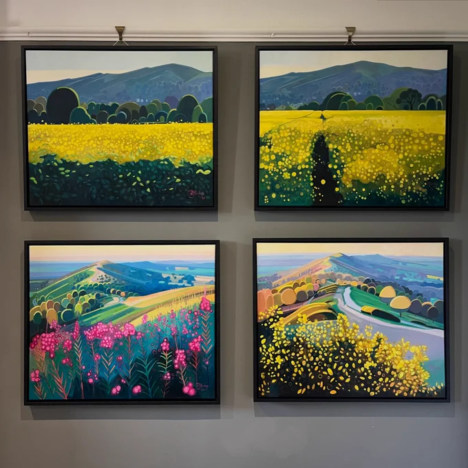 Flowers of the Malverns. A new yellow gorse painting just completed and framed. Get in touch for details. #malvernhills #malvern #worcestershire #antonybridge #yellowgorse #yellowpainting