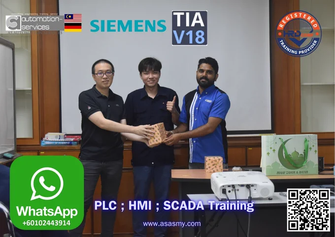 ✅ Completed: 3-Day Siemens PLC, HMI & SCADA Training!
📅 April 7–11, 2025 | 📍 AS Automation Services, Johor Bahru

From 27–29 May 2025, we successfully conducted HRDCorp-claimable training for 10 participants from a top safety glass manufacturer in Johor. They gained hands-on skills in Siemens S7-1200 PLC, TIA Portal V18, KTP400 HMI, and real-world troubleshooting techniques.

Want to upskill your team or join the next batch? Visit : www.asasmy.com/request-quotation.html

#PLCTraining #TIAportalV18 #SiemensPLC #HMItraining #SCADATraining #S71200 #HRDCorp #AutomationMalaysia #EngineeringTraining #ControlSystems #LadderLogic #IndustrialAutomation #HandsOnTraining #UpskillWorkforce #ASAutomationServices

Blog Link :- https://shorturl.at/Yjih8