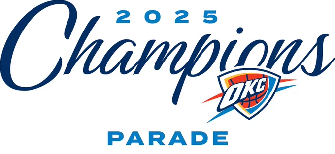 thunder logo with blue text 2025 champions parade