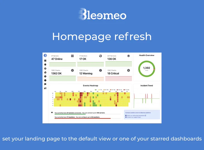 screenshot of the new default dashboards with KPI history
