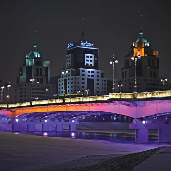 The Bridge Saryarka, Astana, Republic of Kazakhstan; shot by Signify
